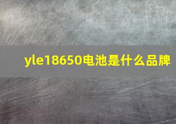 yle18650电池是什么品牌