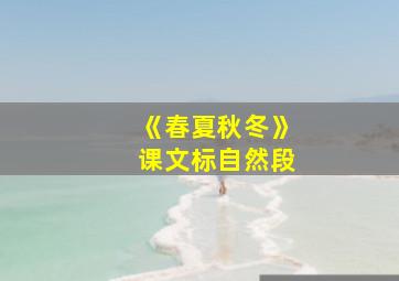 《春夏秋冬》课文标自然段