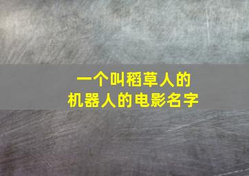 一个叫稻草人的机器人的电影名字