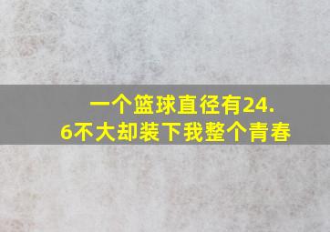 一个篮球直径有24.6不大却装下我整个青春