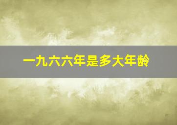 一九六六年是多大年龄