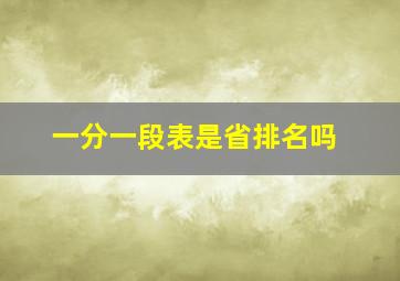 一分一段表是省排名吗