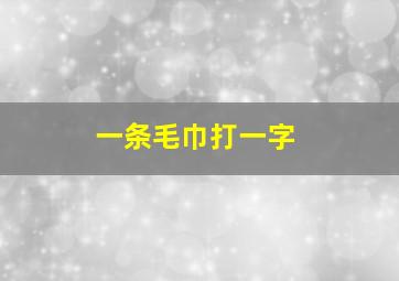 一条毛巾打一字