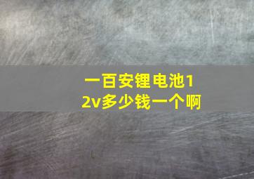 一百安锂电池12v多少钱一个啊