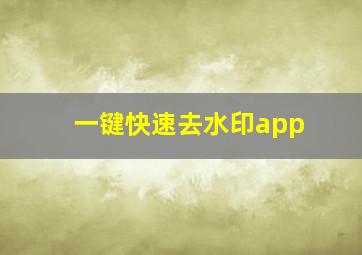 一键快速去水印app