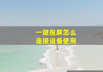 一键投屏怎么连接设备使用