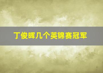 丁俊晖几个英锦赛冠军