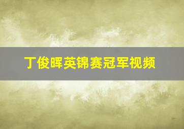 丁俊晖英锦赛冠军视频