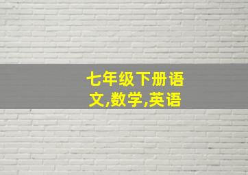 七年级下册语文,数学,英语