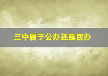 三中属于公办还是民办