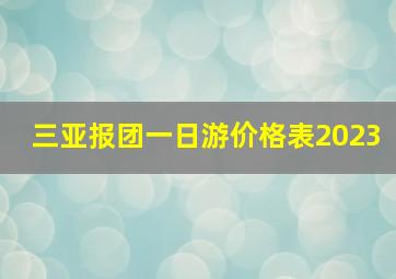 三亚报团一日游价格表2023