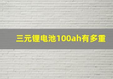 三元锂电池100ah有多重