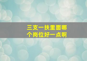 三支一扶里面哪个岗位好一点啊