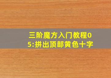 三阶魔方入门教程05:拼出顶部黄色十字