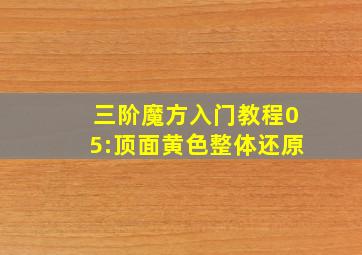 三阶魔方入门教程05:顶面黄色整体还原