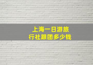 上海一日游旅行社跟团多少钱