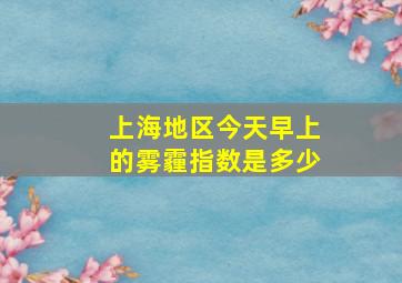 上海地区今天早上的雾霾指数是多少