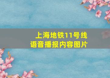 上海地铁11号线语音播报内容图片