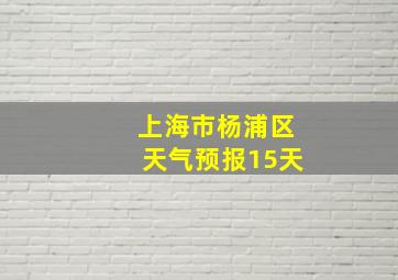 上海市杨浦区天气预报15天