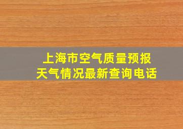 上海市空气质量预报天气情况最新查询电话