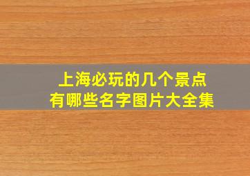 上海必玩的几个景点有哪些名字图片大全集