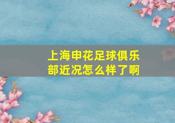 上海申花足球俱乐部近况怎么样了啊