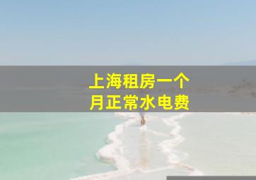 上海租房一个月正常水电费