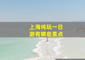 上海纯玩一日游有哪些景点