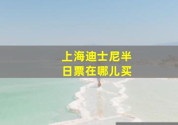 上海迪士尼半日票在哪儿买