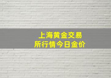 上海黄金交易所行情今日金价