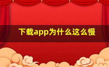 下载app为什么这么慢