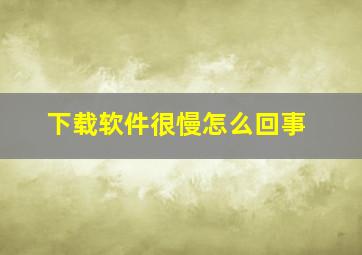 下载软件很慢怎么回事