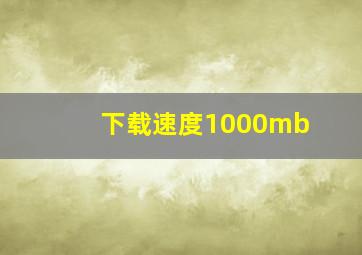 下载速度1000mb