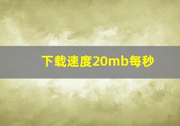 下载速度20mb每秒