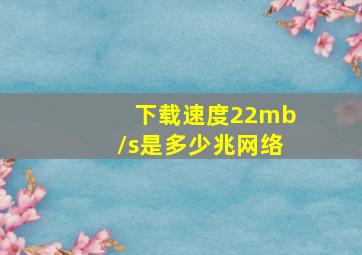 下载速度22mb/s是多少兆网络