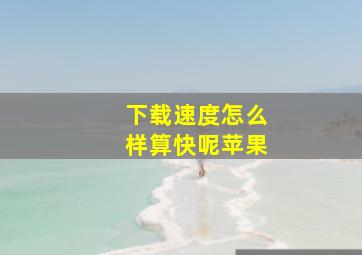 下载速度怎么样算快呢苹果