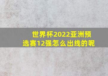 世界杯2022亚洲预选赛12强怎么出线的呢