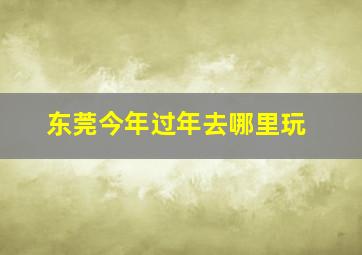 东莞今年过年去哪里玩