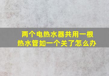 两个电热水器共用一根热水管如一个关了怎么办