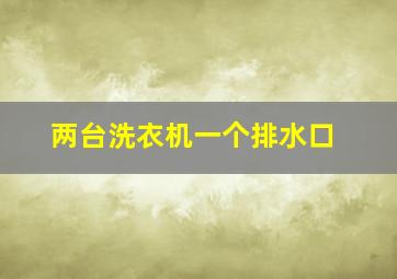 两台洗衣机一个排水口