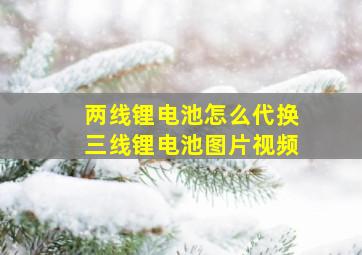 两线锂电池怎么代换三线锂电池图片视频