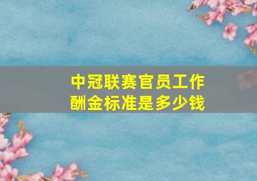 中冠联赛官员工作酬金标准是多少钱