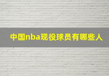 中国nba现役球员有哪些人