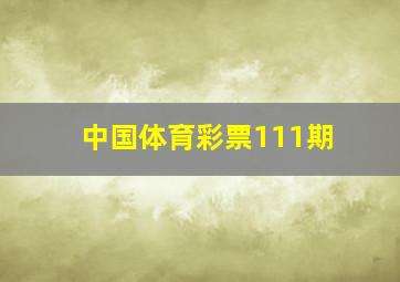 中国体育彩票111期