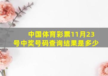 中国体育彩票11月23号中奖号码查询结果是多少