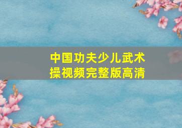 中国功夫少儿武术操视频完整版高清