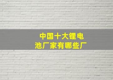 中国十大锂电池厂家有哪些厂