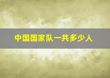 中国国家队一共多少人