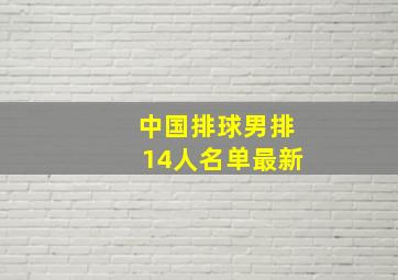 中国排球男排14人名单最新