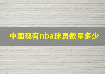 中国现有nba球员数量多少